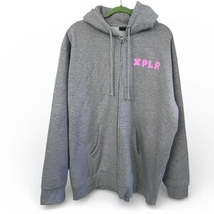XPLR Ghost Grey Hoodie NWOT Full Zip XL Official Merchandise Unisex Sam & Colby